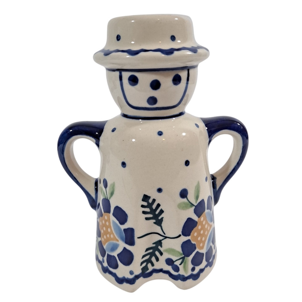 Boleslawiec Polish Pottery Woman Man  Salt & Pepper Shakers Handmade #503 - Picture 3 of 11